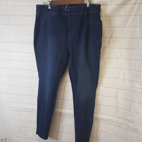 Womens 1x  Wide Waist Skinny Ankle Blue Jeans 18"w 27"L - Picture 2 of 5